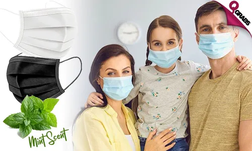 Mint Scent Disposable 3-Ply Colored Face Masks!